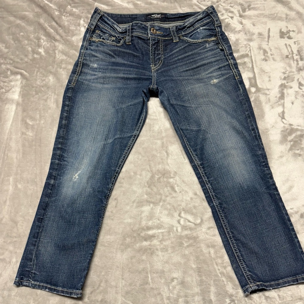 Silver Jeans Dark Blue Cropped Denim